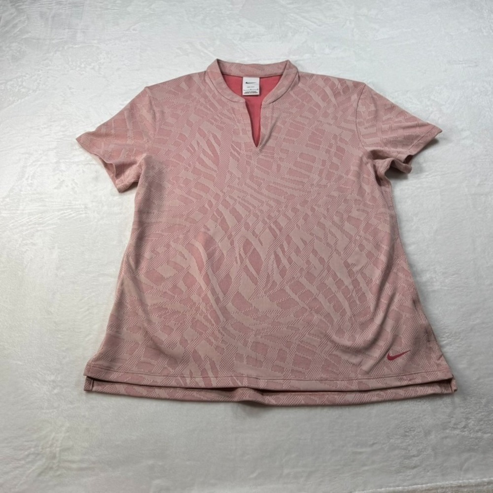 Nike Dri-Fit Victory Jacquard Women's Golf Polo Pink - Size Large - DA3261-603
